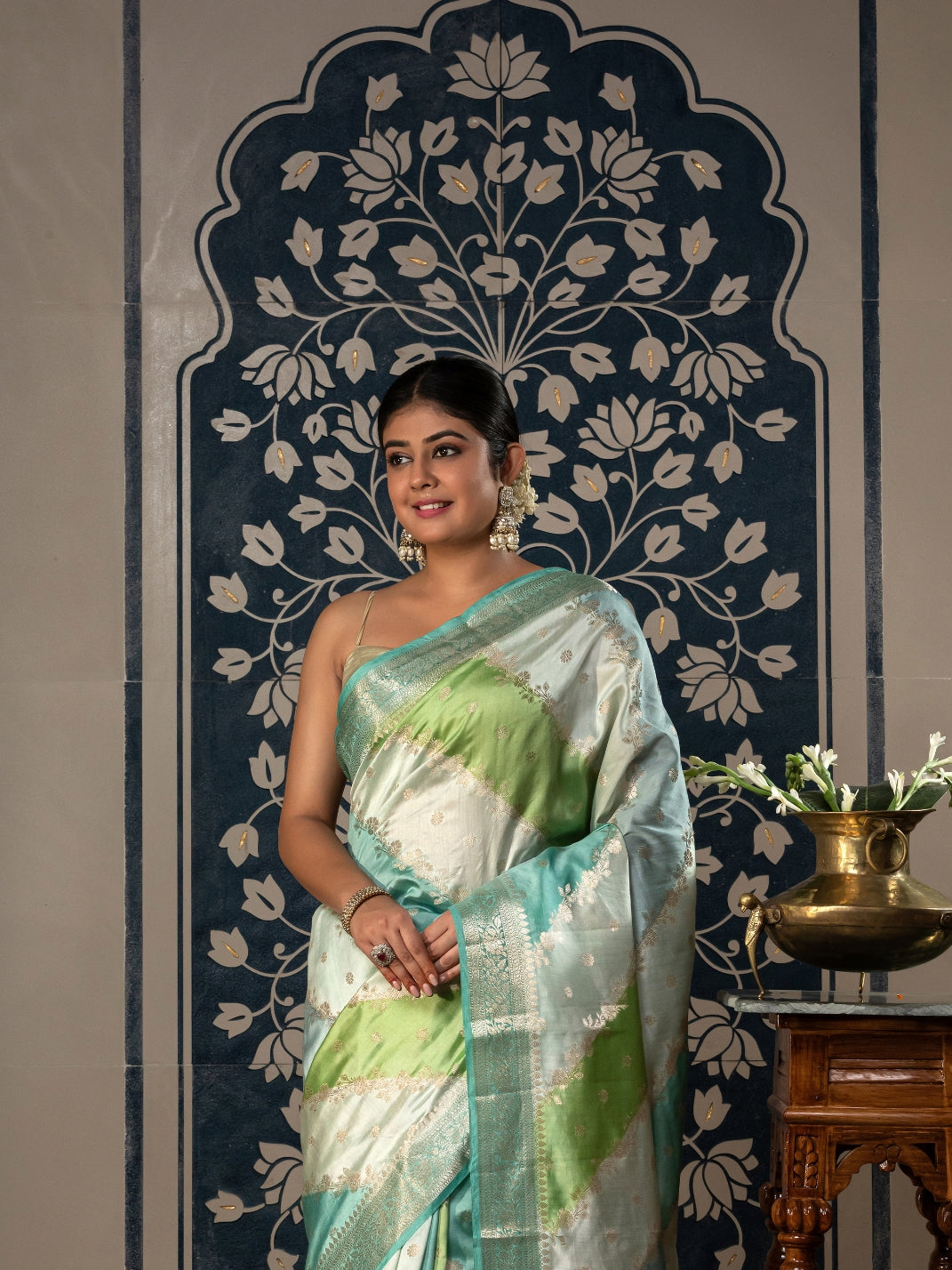 Handloom Banarasi Rangkaat Weaving Saree In Pure Silk-Multi Color