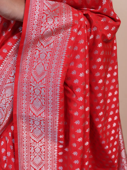 Banarasi Silk With Choti Buti -red