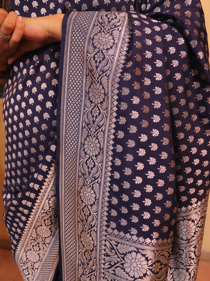 Banarasi Silk With Choti Buti -blue