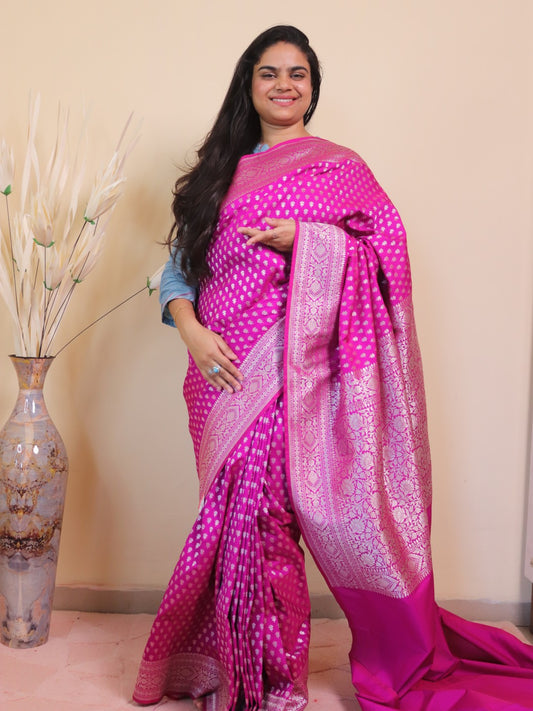 Banarasi Silk With Choti Buti -pink