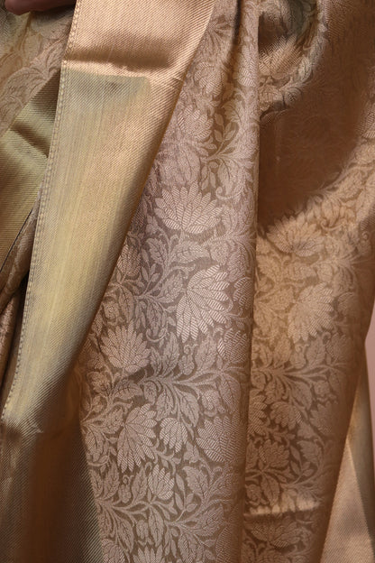 Banarasi Silk Jaal Jacquard Tissue(Neeta Ambani) - Green