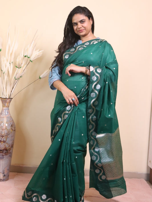 Cotton Banarasi With Sona Rupa Weaving