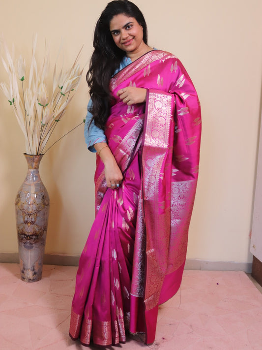 Banarasi Silk Double Buti Weaving -green