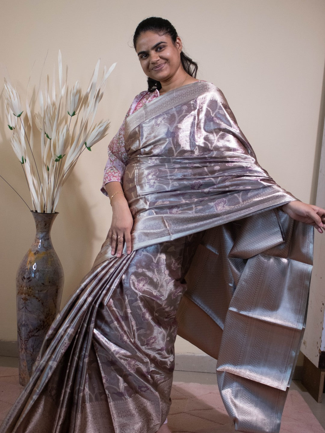 Banarasi Tissue Alfi Jaal Weaving