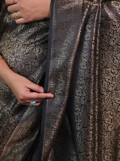 Banarasi Silk Jamawar Saree - Black