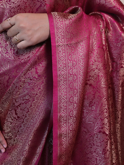 Banarasi Silk Jamawar Saree - Maroon