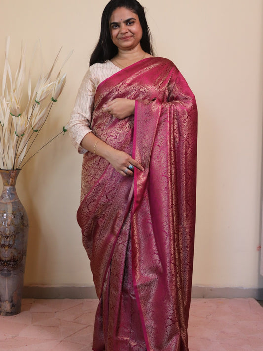 Banarasi Silk Jamawar Saree - Maroon