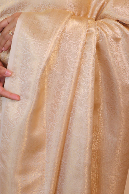 Banarasi Silk Jamawar Saree - Golden