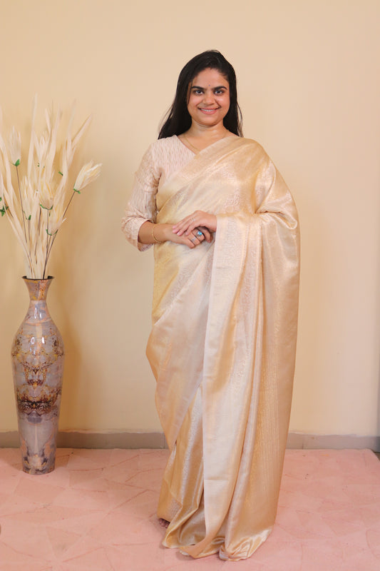 Banarasi Silk Jamawar Saree - Golden