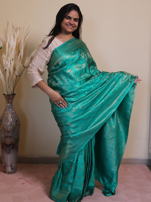 Banarasi Silk Jamawar Saree - Green