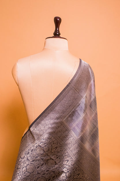 Multi Color Cotton Silk Fabric Square Weaving - Brown