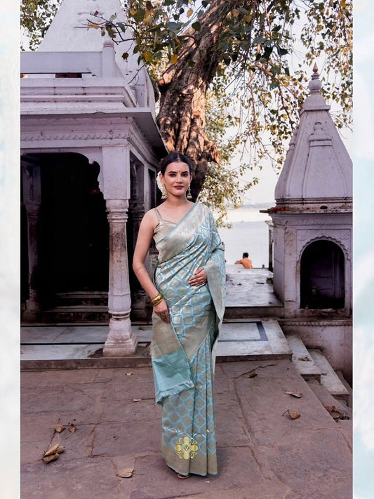 Pure Katan Silk Handwoven In Banaras