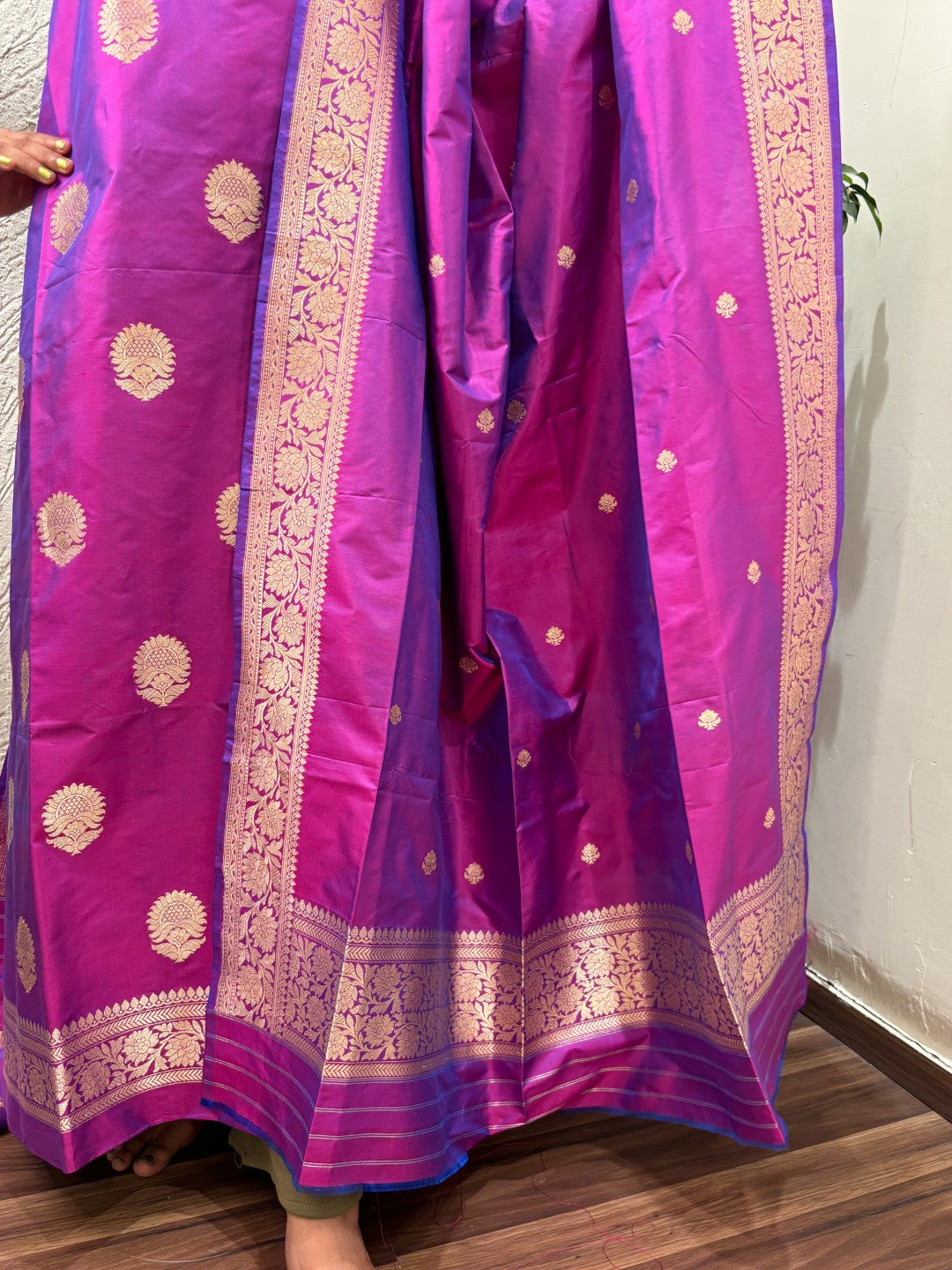 Handloom Banarasi Pure Kataan Silk Suit - Purple