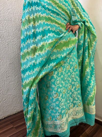 Pure Georgette Banarasi Khaddi Unstitched Suit Fabric