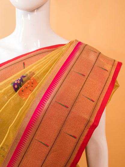 Mashru Silk With Contemporary Style Tiger Motif Saree - Purple