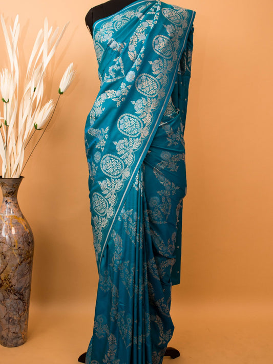 Katan Silk Banarasi Gold & Silver Weaving Jaal Design