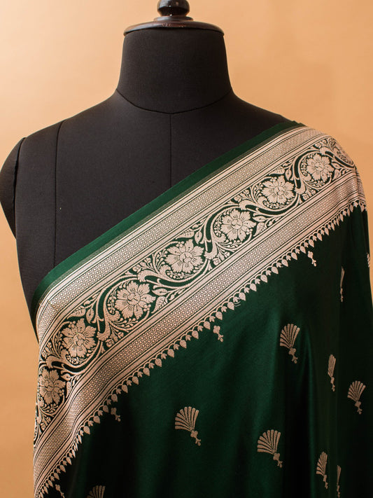 Mashru Silk In Unique Butti Weaved In Silver Zari All Over