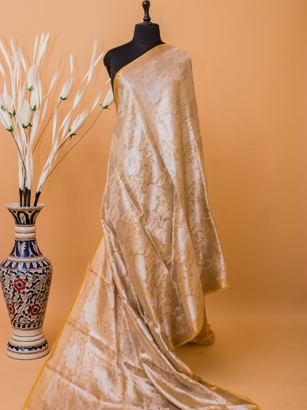 Pure Organza Tissue In Tanchui Hand Weaving- Yellow