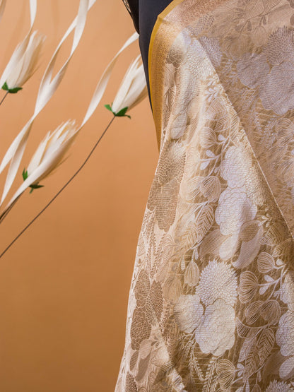Pure Organza Tissue In Tanchui Hand Weaving- Yellow