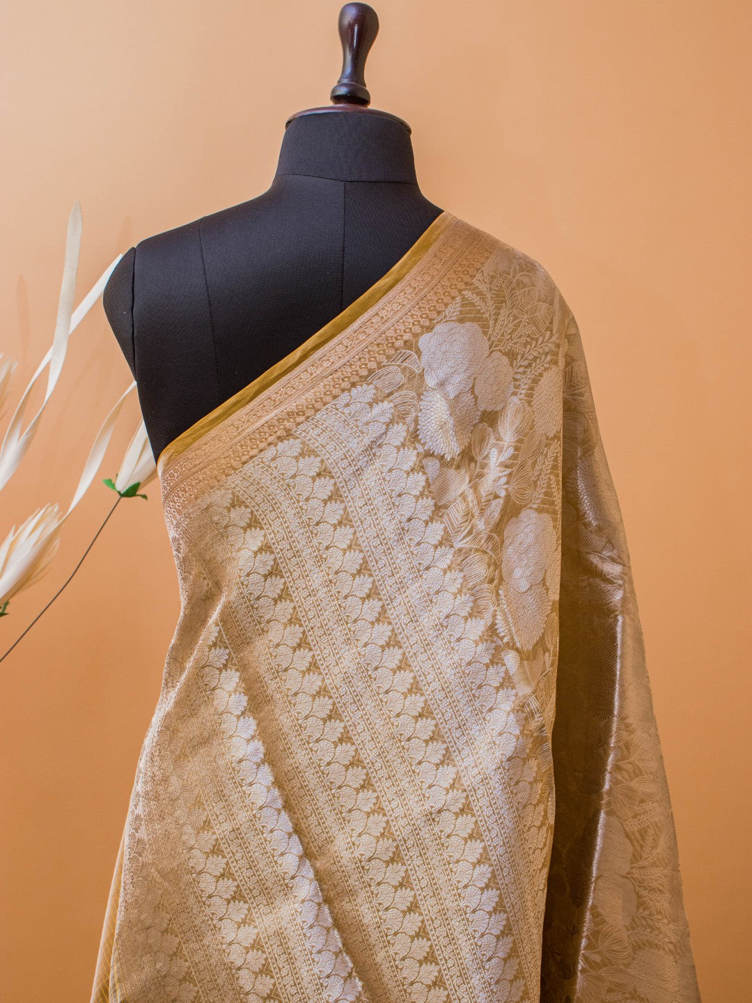 Pure Organza Tissue In Tanchui Hand Weaving- Yellow