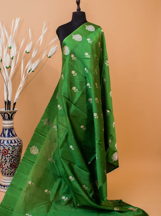 Pure Mango Silk With Beautiful Flower Motifs