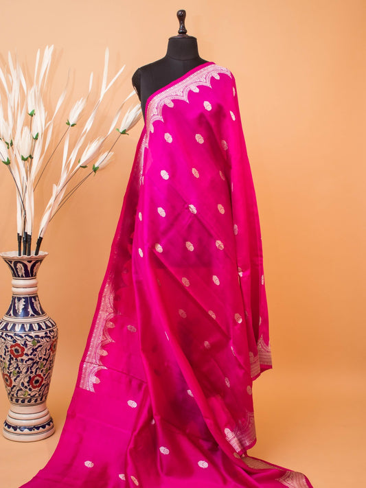 Pure Mashru Silk Curly Border Buti Design