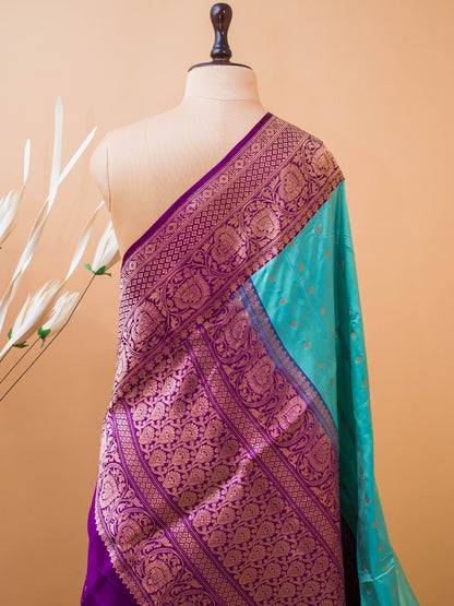 Pure Kataan Silk In Small Buti N Contrast Border