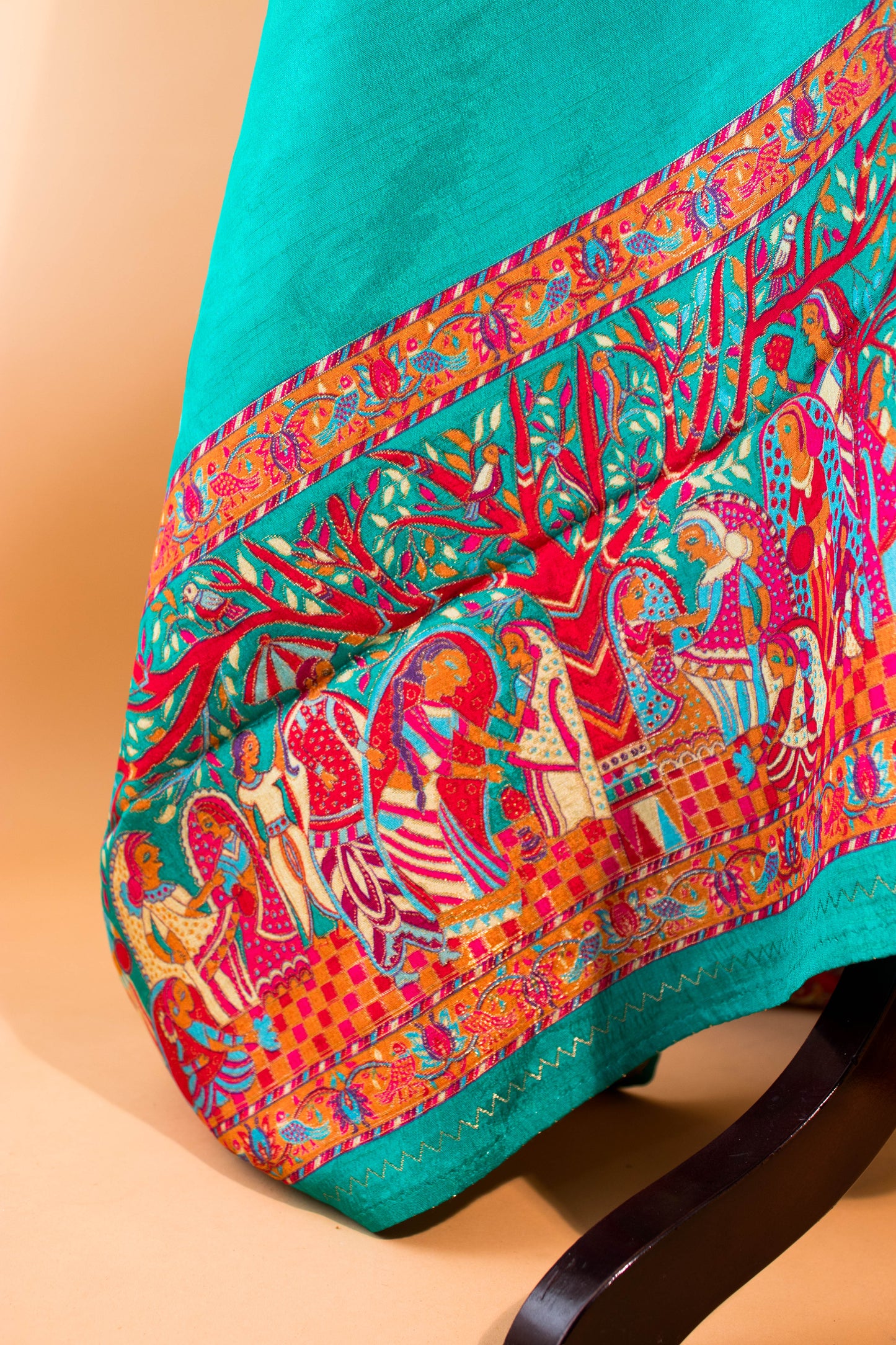 Pashmina Style Weaving In Pure Munga Silk Banarasi Unstitched Suit -blue