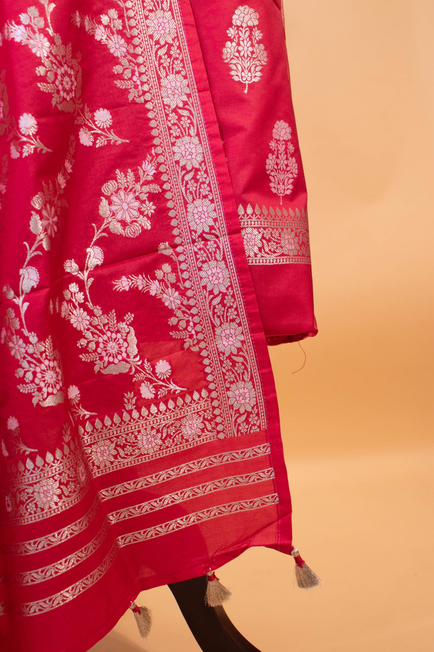 Banarasi Kataan Silk Suit Fabrics 3pc - Red