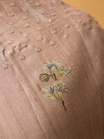 Pure Tussar Silk Printed In Sober N Elegant Taste