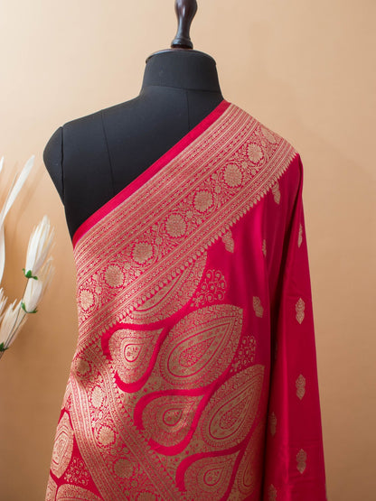 Classic Banarasi Buti Border In Mashru Silk