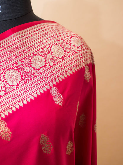 Classic Banarasi Buti Border In Mashru Silk