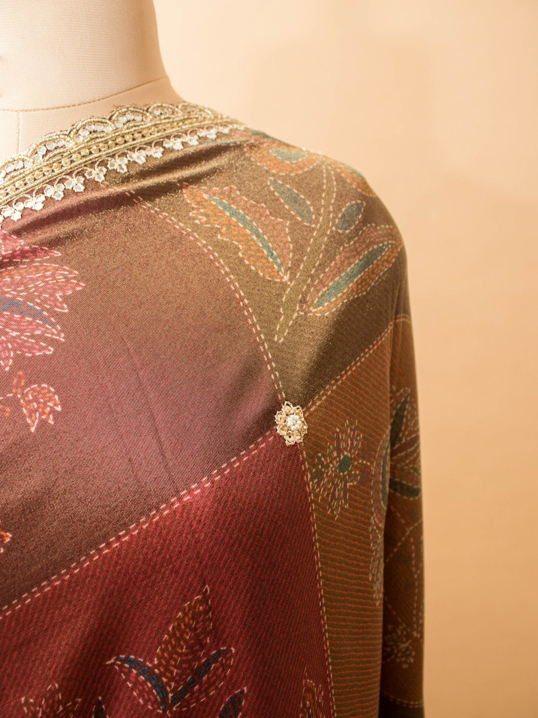 Contemporary Printed Saree With Handwork