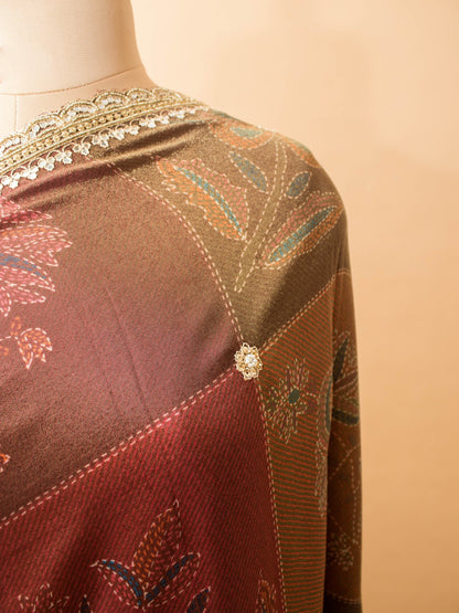 Contemporary Printed Saree With Handwork