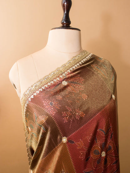 Contemporary Printed Saree With Handwork
