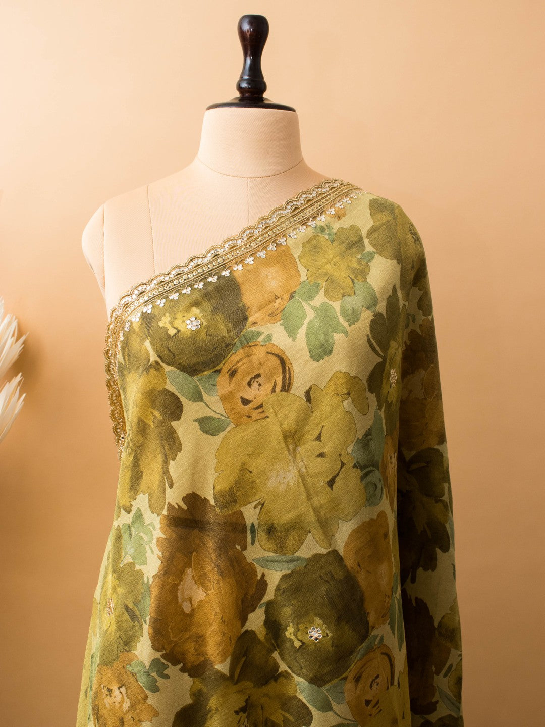 Contemporary Printed Saree With Handwork