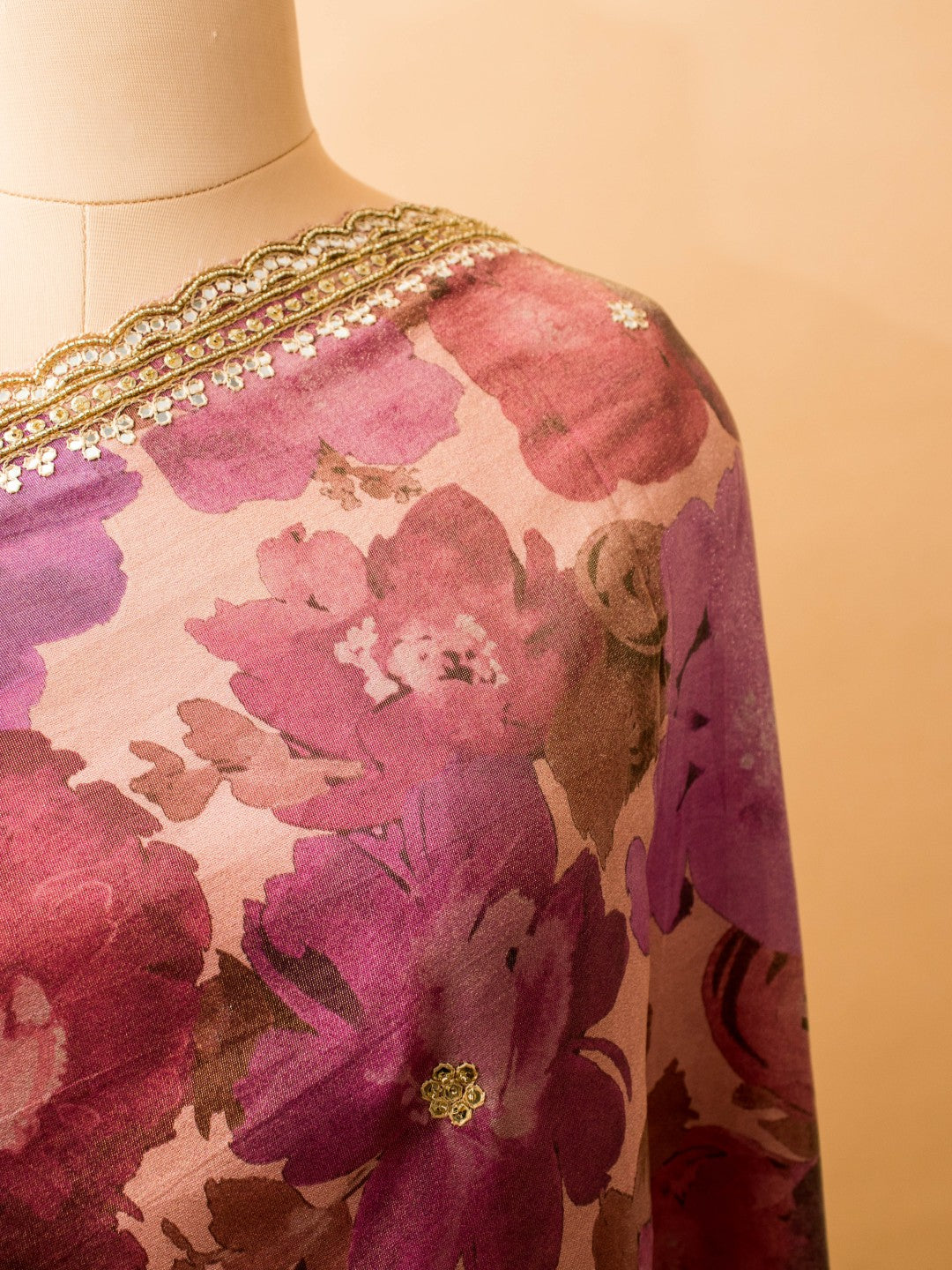 Contemporary Printed Saree With Handwork
