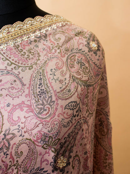 Contemporary Printed Saree With Handwork