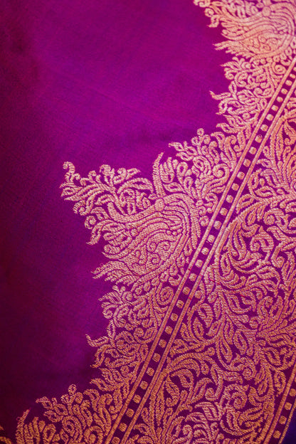 Scalping Border Hand Weaved Pure Kataan Silk Purple