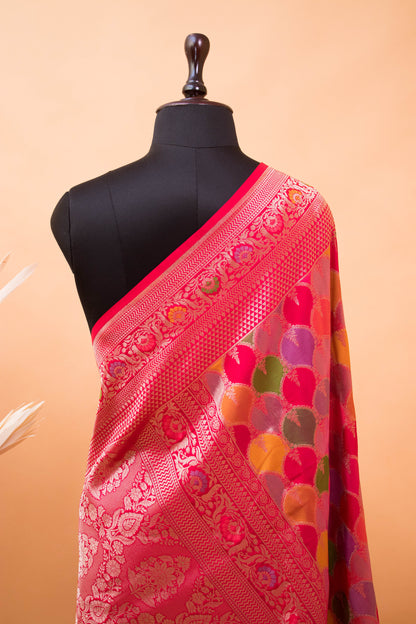 Traditional Rangkaat Weaving In Banarasi Silk - Red