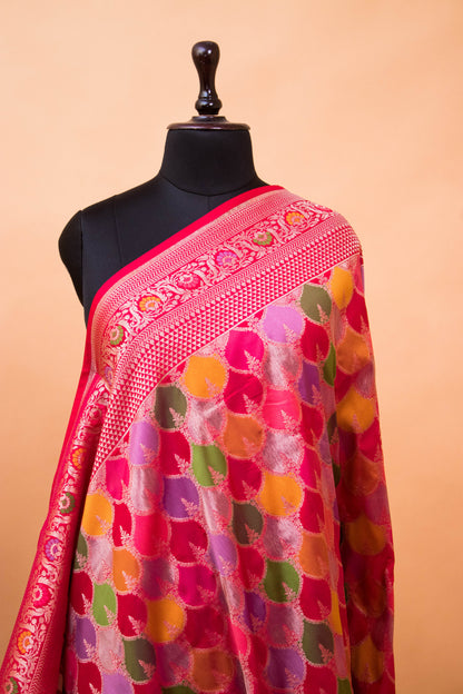 Traditional Rangkaat Weaving In Banarasi Silk - Red