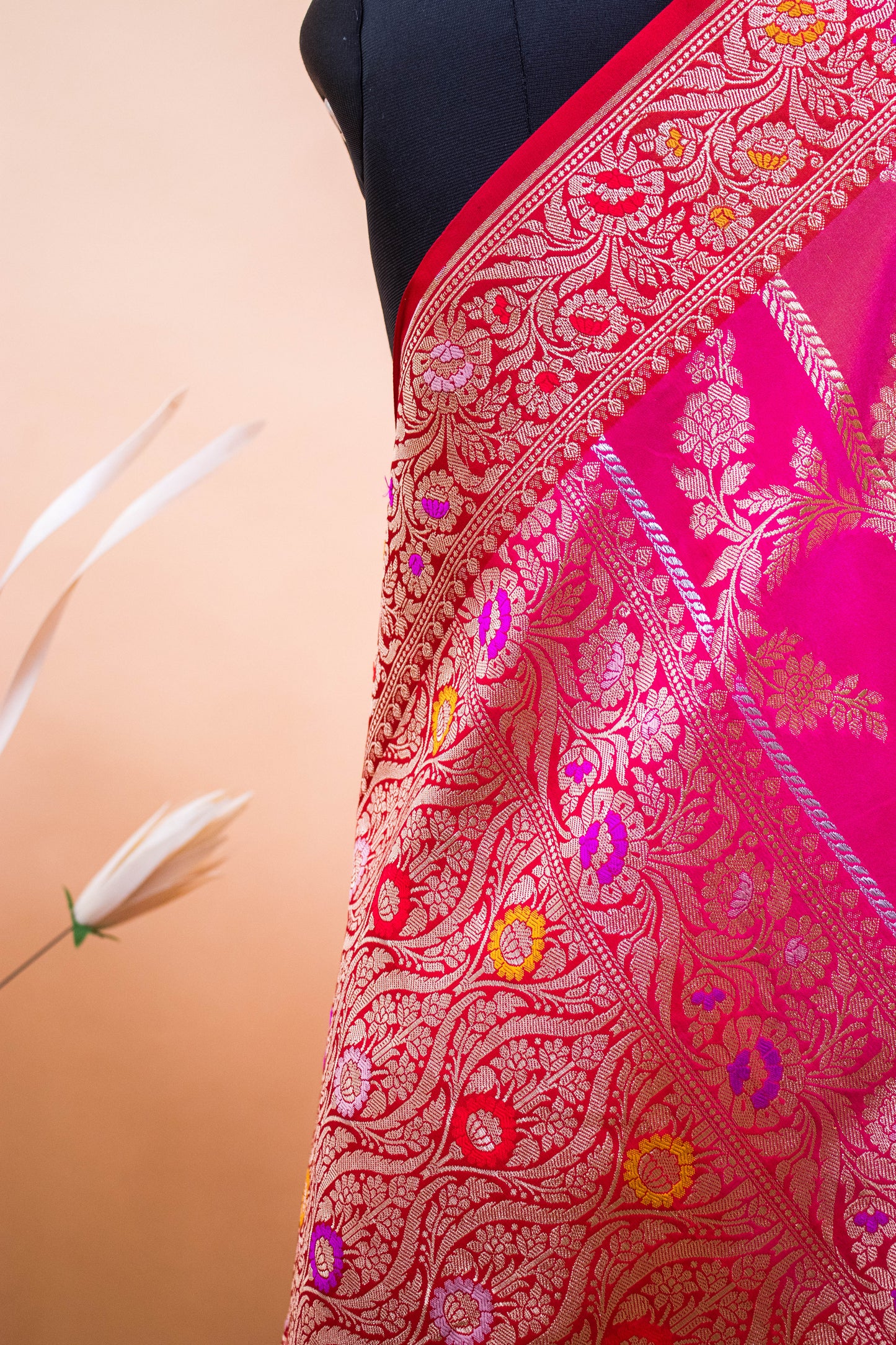 Designer Banarsi Saree In Rangkaat Weaving - Multi Color