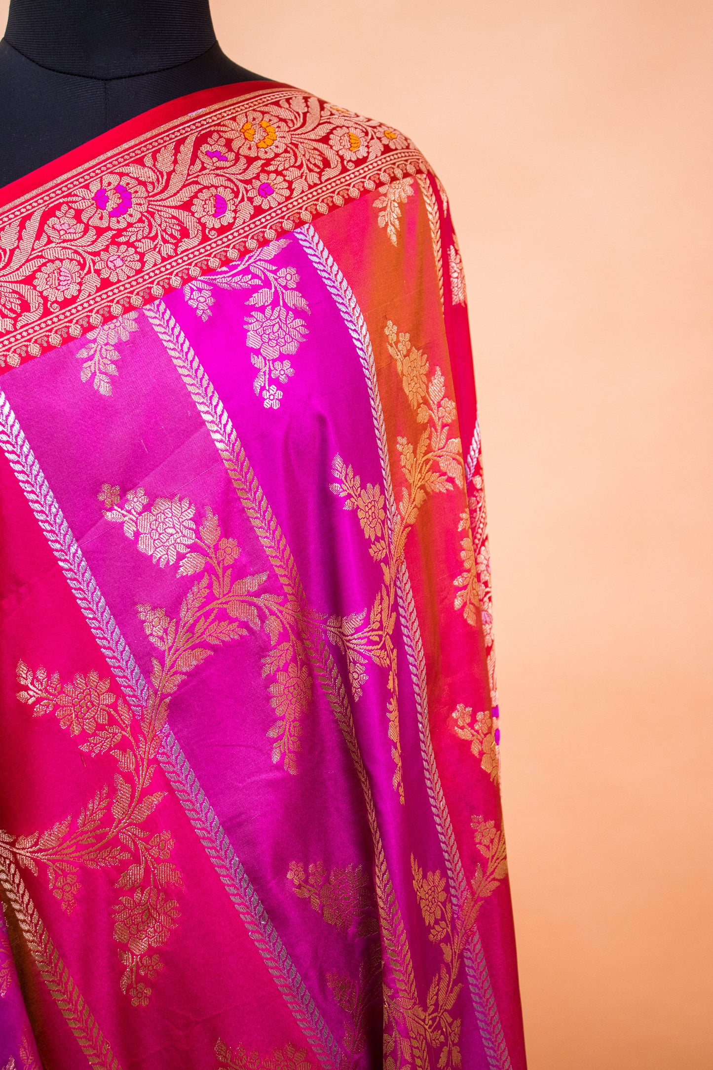 Designer Banarsi Saree In Rangkaat Weaving - Multi Color