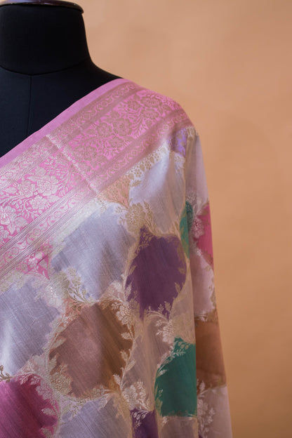 Handloom Banarasi Rangkaat Hand Brush Style - Multi Color