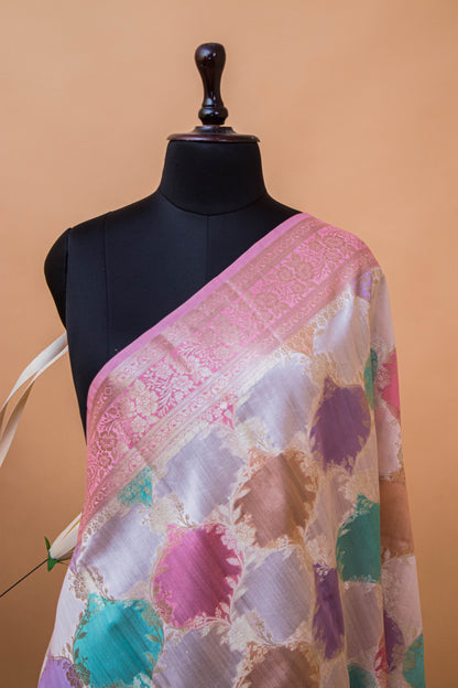 Handloom Banarasi Rangkaat Hand Brush Style - Multi Color
