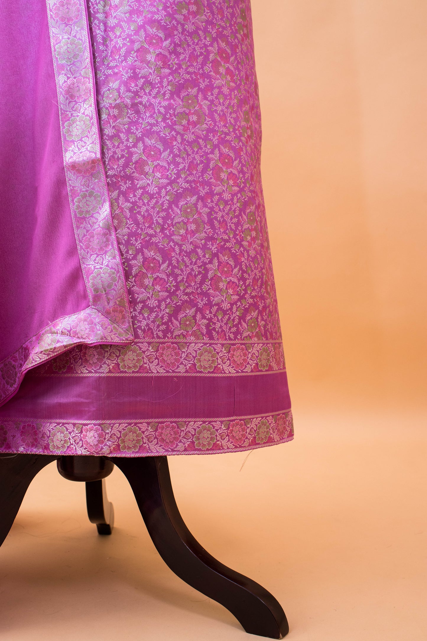 Banarasi Meenakari Tanchui Weaved Suit Fabric In Georgette Dupatta-Purple