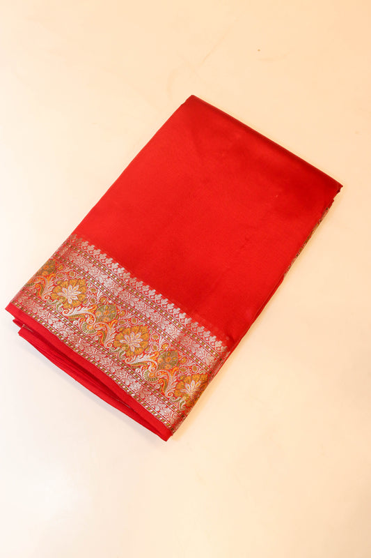 Pure Silk Plain Body Meenakari Border, Pallu And Blouse-Pink