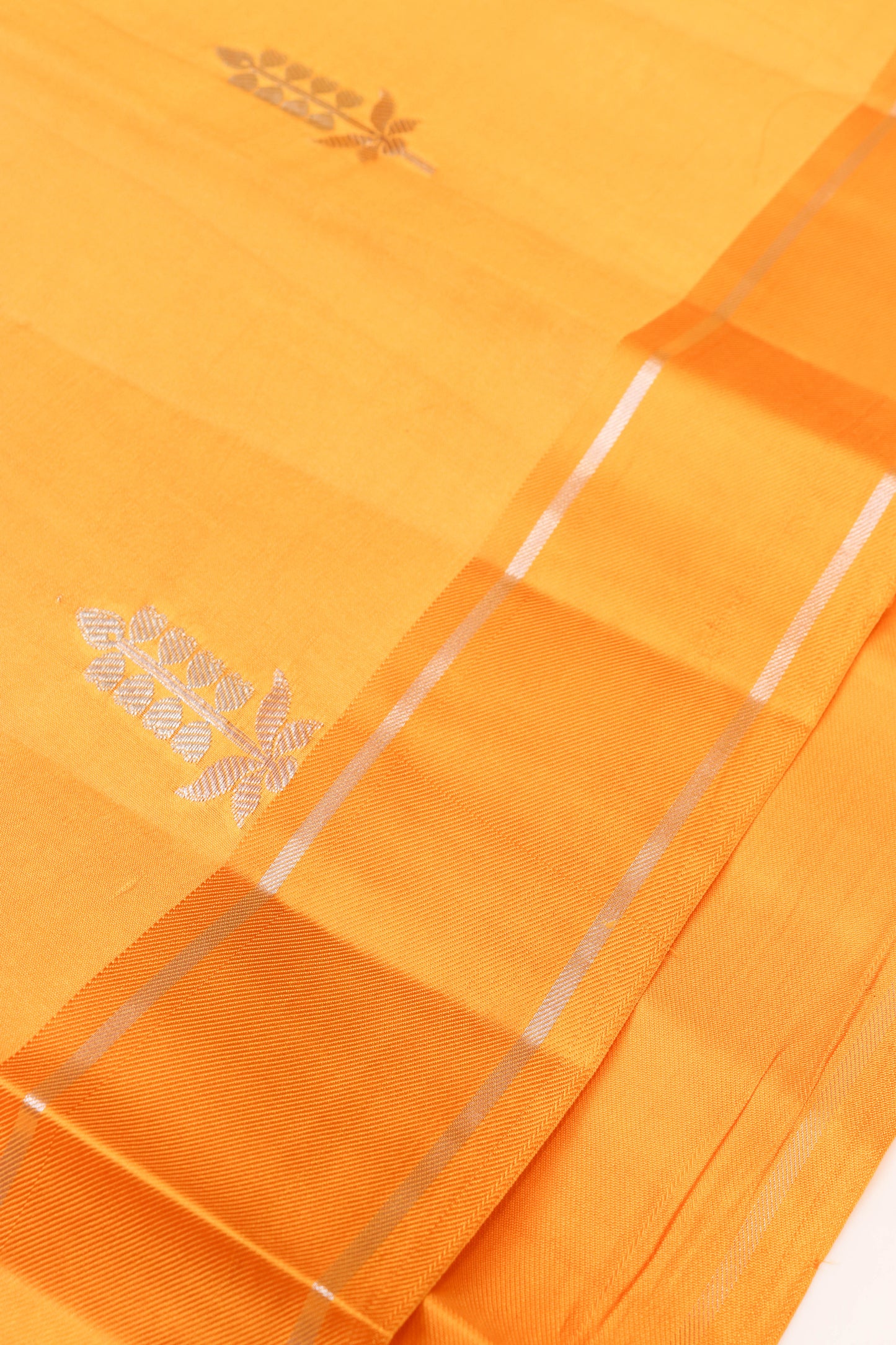 Simple Border And Elegant Butti In Pure Silk-Yellow