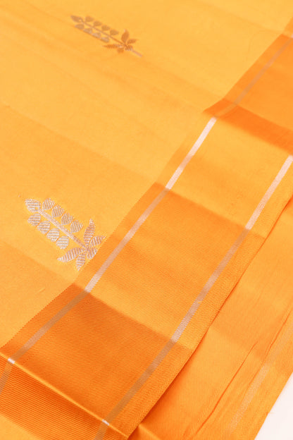 Simple Border And Elegant Butti In Pure Silk-Yellow