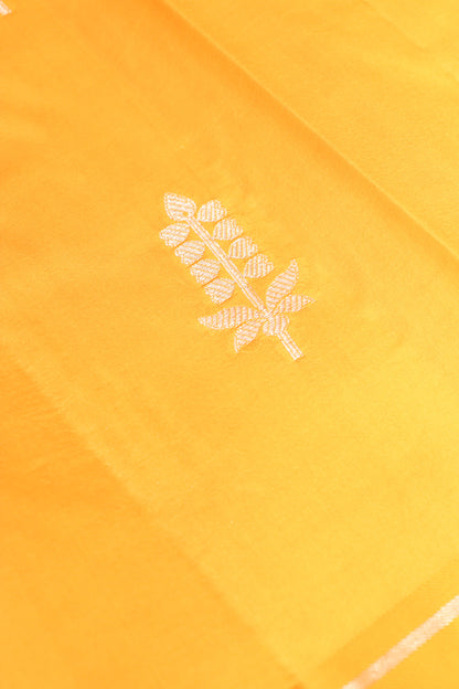 Simple Border And Elegant Butti In Pure Silk-Yellow